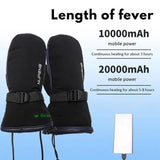 Elektrische Verwarmingshandschoenen | Geïntegreerde 10.000 mAh Powerbank | Dubbelzijdige Carbonfiber Verwarmingselementen | 3-Fase Thermische Controle | Waterdicht Donsweefsel & Antislip PU Palm