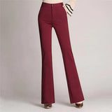 Slanke Uitlopende High Waist Broek – Mila