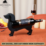 Wijnfleshouder Teckel CorkHound | Origineel Ontwerp | Stevig & Decoratief | Voor 375–500 ml