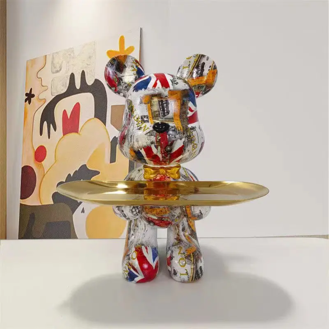 Shyro | Blauw en Goud Beeldje | Modern Luxe | Uniek Decoratief Kunstwerk | Interieurdecoratie | Woonkamer en Kantoor | Hars Materiaal | 23 x 18 x 29 cm