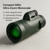 Compact 600x Ultra-Zoom Monoculair | HD Meervoudig Gecoat Optisch Glas | HyperClarity Lens Technologie | Weerbestendig & Schokbestendig Chassis | Geïntegreerde Smartphone Adapter | Lichtgewicht < 200g Langeafstandscamera