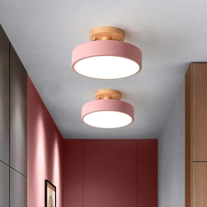 Minimalistische Houten LED Plafondlamp – Dimbaar 36W Natuurlijke Elegant