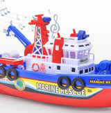 Sandsberg Marine Brandweerschip voor jongens van 3 tot 6 jaar, simulatiemodel van een snelboot.