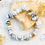 Stijlvolle Armband van Natuursteen en Kristalparels - Celine