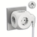 FlexiPower Stekkerdoos - Voor Gemak en Veiligheid Waar Je Ook Bent | Stekkerdoos Cube 5-in-1 Compact Vrijheid Veilig Vlamvertragend Reizen 250V 16A Elektronica Accessoires Mis Niets Thuis Kantoor