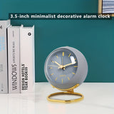 Nordic Stille Bureauklok – Luminous Wijzers & Metalen Frame