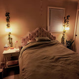 Rustieke Bamboe Wandlamp – Geweven Schaduw met Stekker Vintage Stijl