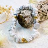 Stijlvolle Armband van Natuursteen en Kristalparels - Celine