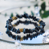 Stijlvolle Armband van Natuursteen en Kristalparels - Celine