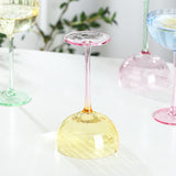 Windmuster-IJsbekers, creatieve pompoenmuster-cocktailglazen, kleurgebloekte verticaal gestreepte wijnglazen