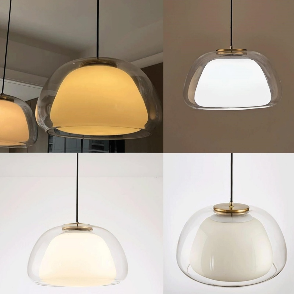 Moderne Jelly Hanglamp – Elegante Witte Glazen Kap met Verstelbare Daling