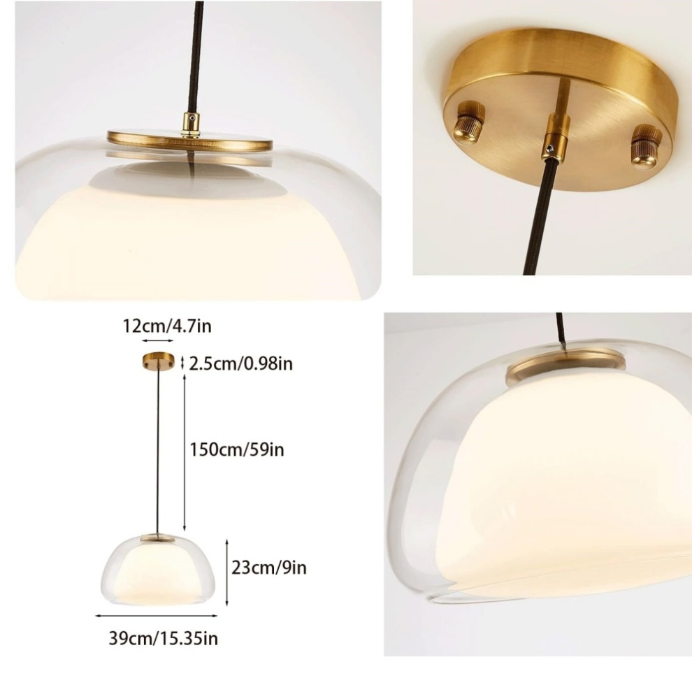 Moderne Jelly Hanglamp – Elegante Witte Glazen Kap met Verstelbare Daling