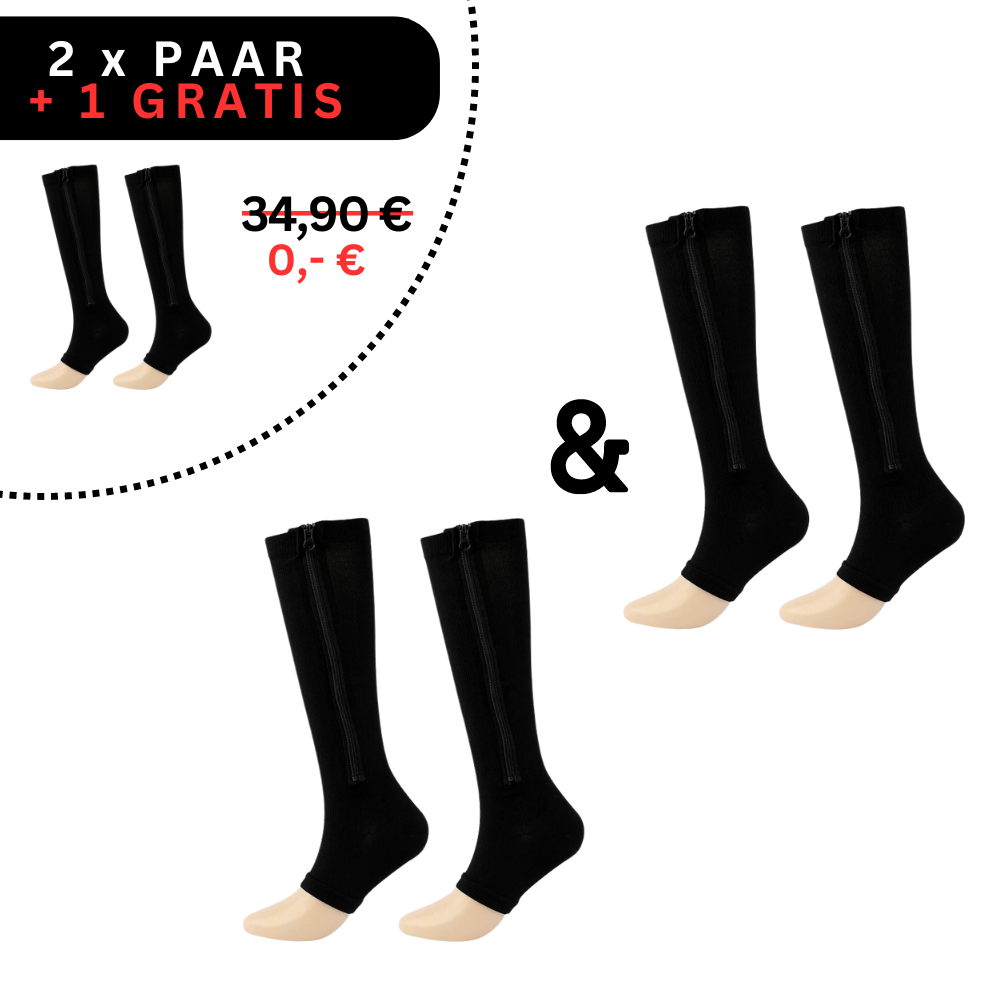 Orthopedische compressiekousen met rits - ComfortZip