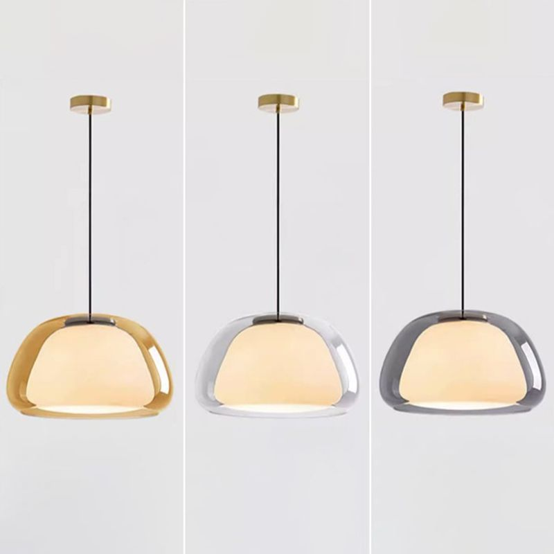 Moderne Jelly Hanglamp – Elegante Witte Glazen Kap met Verstelbare Daling