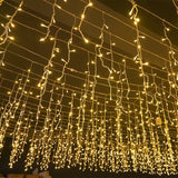 Quntis 50m (164FT) Buiten Waterdichte LED Kerstgordijnverlichting – 36V Laagspannings Festival IJspegels voor Evenement- en Feestdecoratie