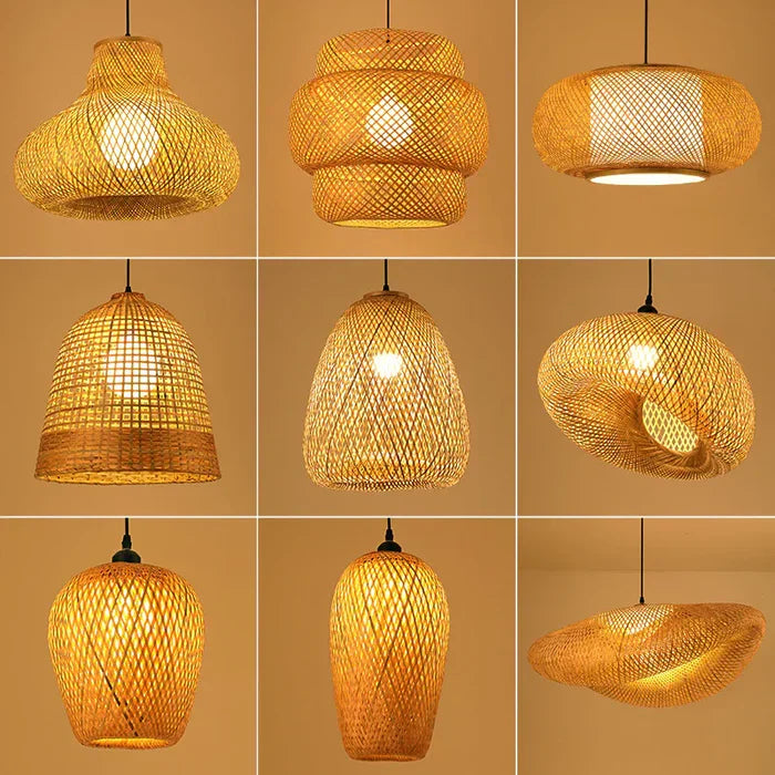 Handgemaakte Rieten Hanglamp - RayaLicht
