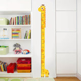 Schattige Giraffe Groei Maatsticker voor Kinderen - Eenvoudig Te Plakken en Met Kleurrijke Staart
