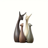 Keramische Hert Beeld Set – Luxe Decor voor Woonkamer en Kantoor