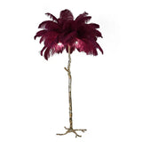Hoge lamp met veren die luxe in elk interieur brengt!