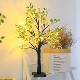 Kerstmis Groene Bladeren LED Boom – Warm Witte Feestelijke Batterij-Aangedreven Verlichting