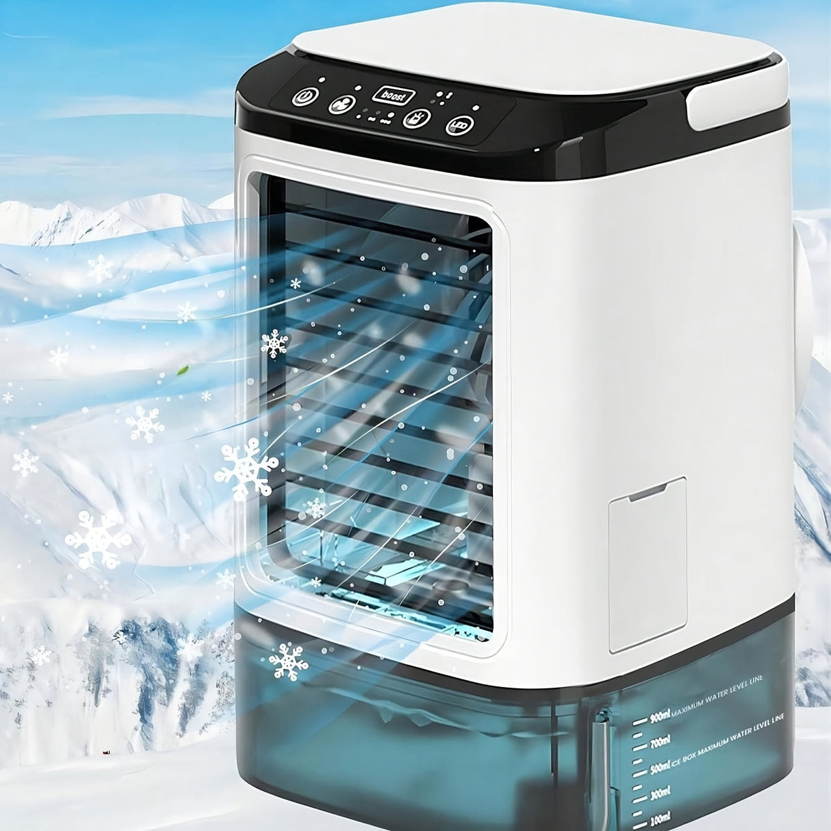 Draagbare desktop-luchtkoeler met verdampingsprincipe – USB-voeding met een groot waterreservoir