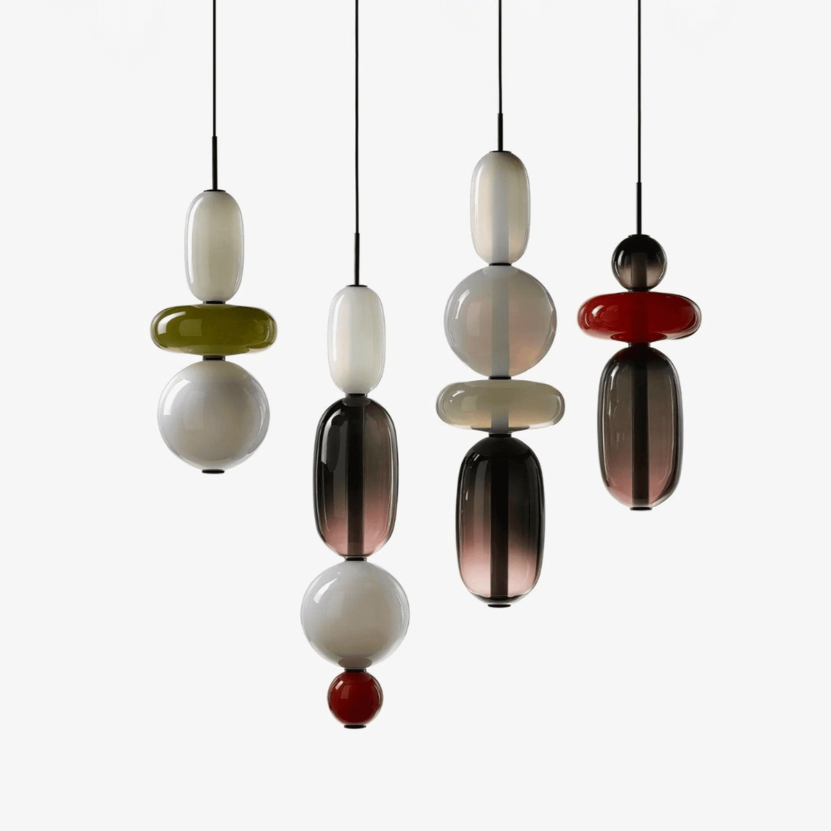 Moderne Hanglamp met Gekleurd Glas