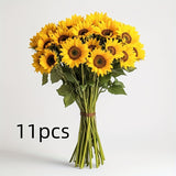 Set van 11 Levendige Zonnebloemen – Perfect voor Herfst, Bruiloften en Tuindecoratie