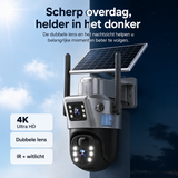 DualGuard Solar 4K – Draadloze beveiligingscamera met zonnepaneel & 360° zicht