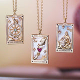 Zirkonia Verguld Tarot-Druppel-Hanger-Halsketting – Amara
