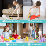 Schoonmaak Speelset voor Kinderen – Verstelbare Mop, Bezem en Blik Set
