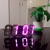 Moderne 3D digitale wandklok met LED-verlichting