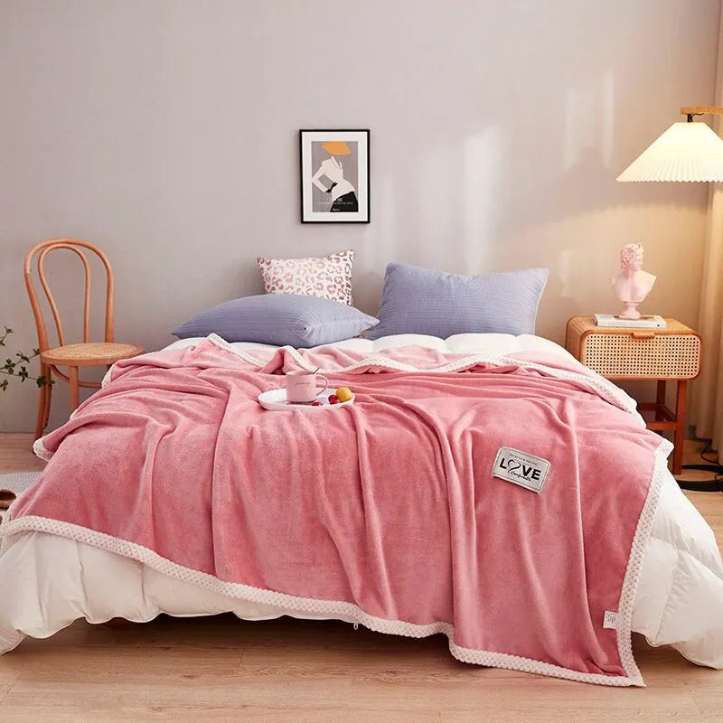 Rosa Flanel-Fleece Deken - BlushCozy