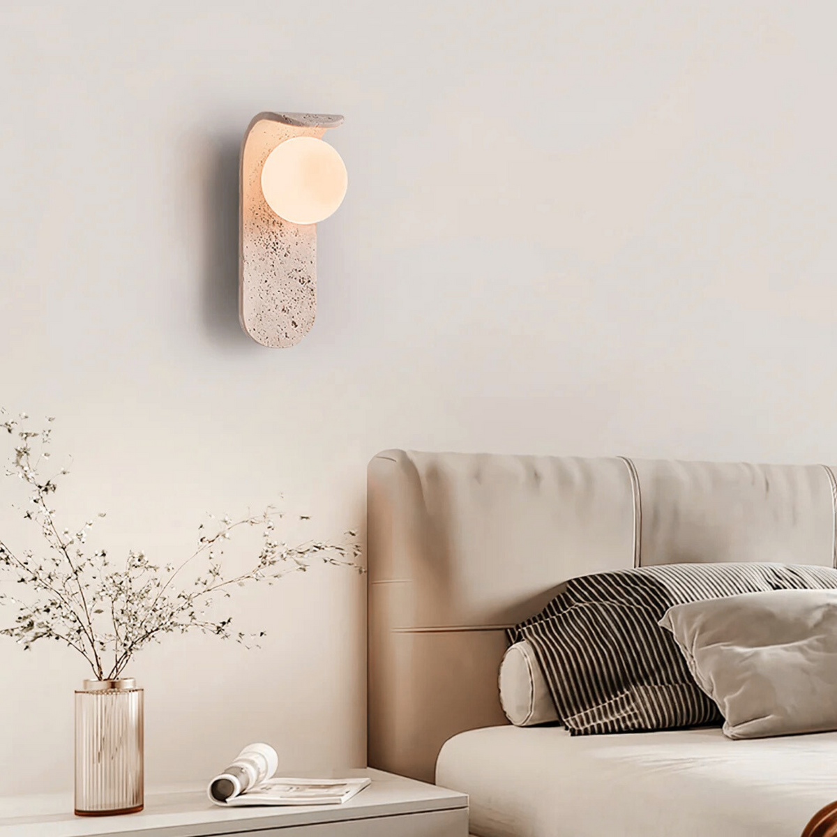 Travertin Wandlamp – Organische Warmte en Tijdloze Elegant