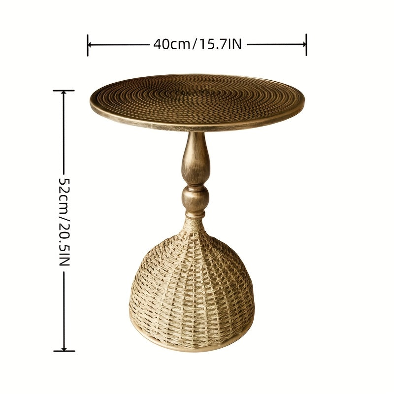 Handgemaakte Watergras Koffietafel – Antiek Bronzen Look