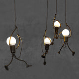 Retro IJzeren Man Hanglamp – Speelse Vintage Charme voor Unieke Interieurs