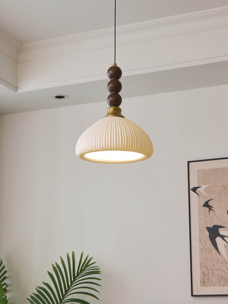 Hanglamp met Glas - Hout & Metaal
