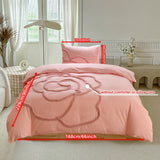 Tufted Beddengoed Set – Bedsprei en Kussenhoezen met Grote Bloemdesign