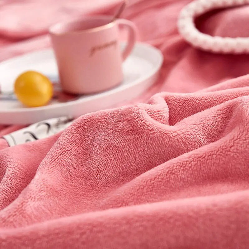 Rosa Flanel-Fleece Deken - BlushCozy