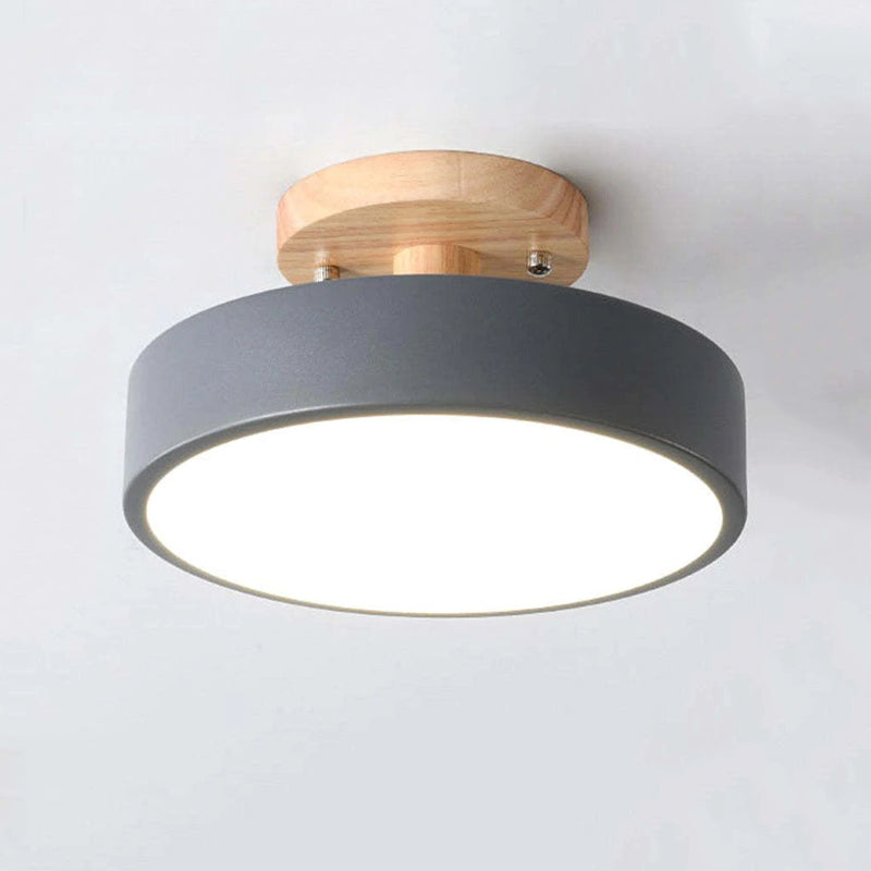 Minimalistische Houten LED Plafondlamp – Dimbaar 36W Natuurlijke Elegant