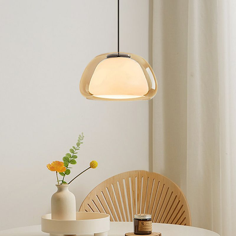 Moderne Jelly Hanglamp – Elegante Witte Glazen Kap met Verstelbare Daling