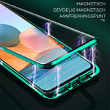 Magnetisch gehard glas Dubbelzijdige Telefoonhoes voor Samsung