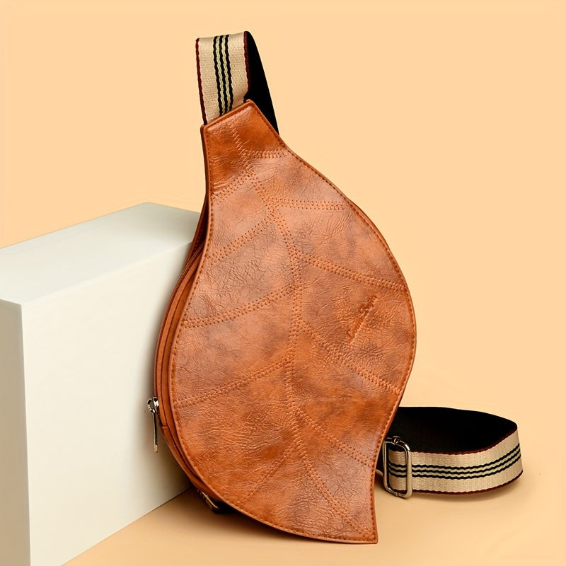 Vintage Kunstleren Crossbody Tas – Verstelbare Riem met Gespsluiting