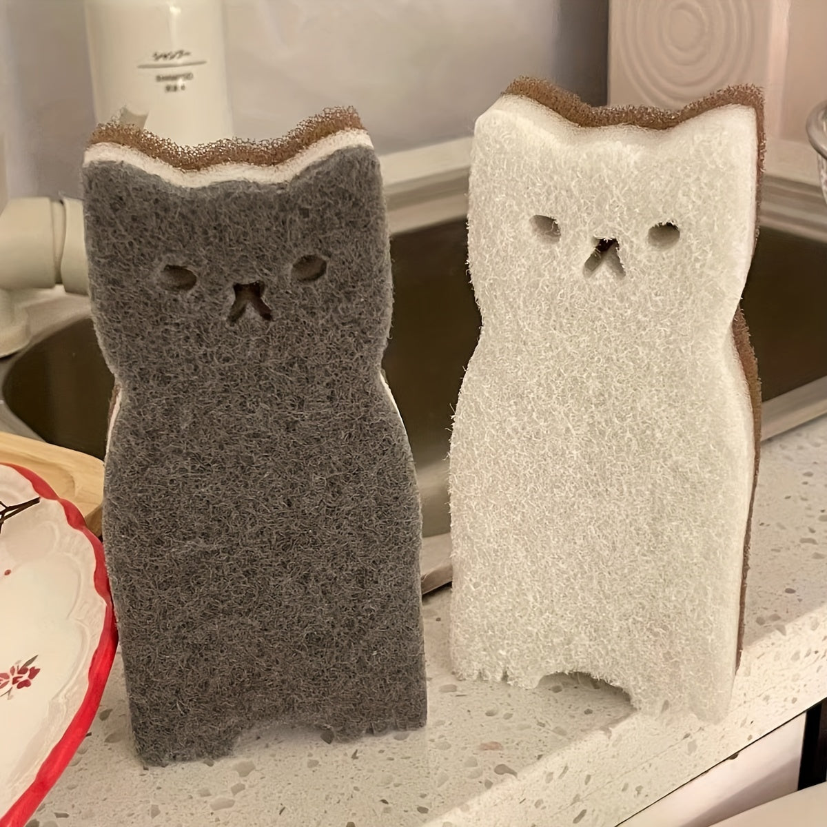 Purrfect Clean Katten Sponzenset – Duurzaam, Schattig en Superfunctioneel
