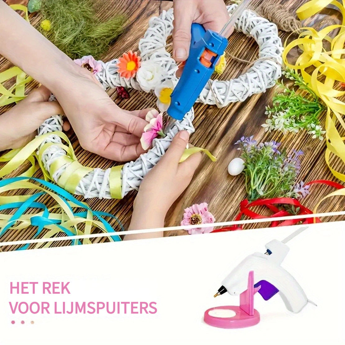 FlexStand Hotlijmpistool Houder – Stabiel en Gebruiksvriendelijk