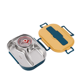 Thermo-Lunchbox van roestvrij staal – binnenin van roestvrij staal – 3 of 4 vakken met soepkom – Wandklok