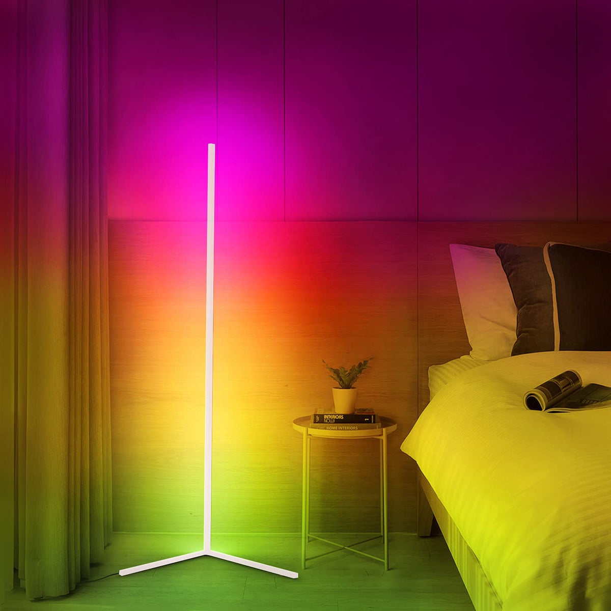 Minimalistische LED Hoeklamp – Moderne Vloerlamp voor Woonkamer, Slaapkamer of Kantoor