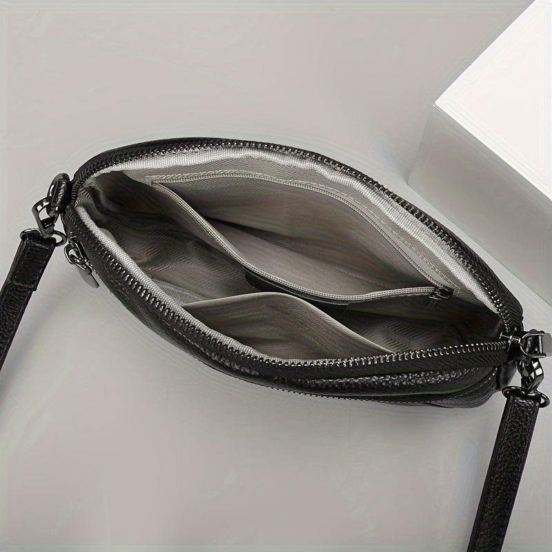 Classic Chic Leren Crossbody – Tijdloos en Functioneel