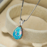 Minimalistische Druppel-Opal-Hanger-Halsketting – Selina