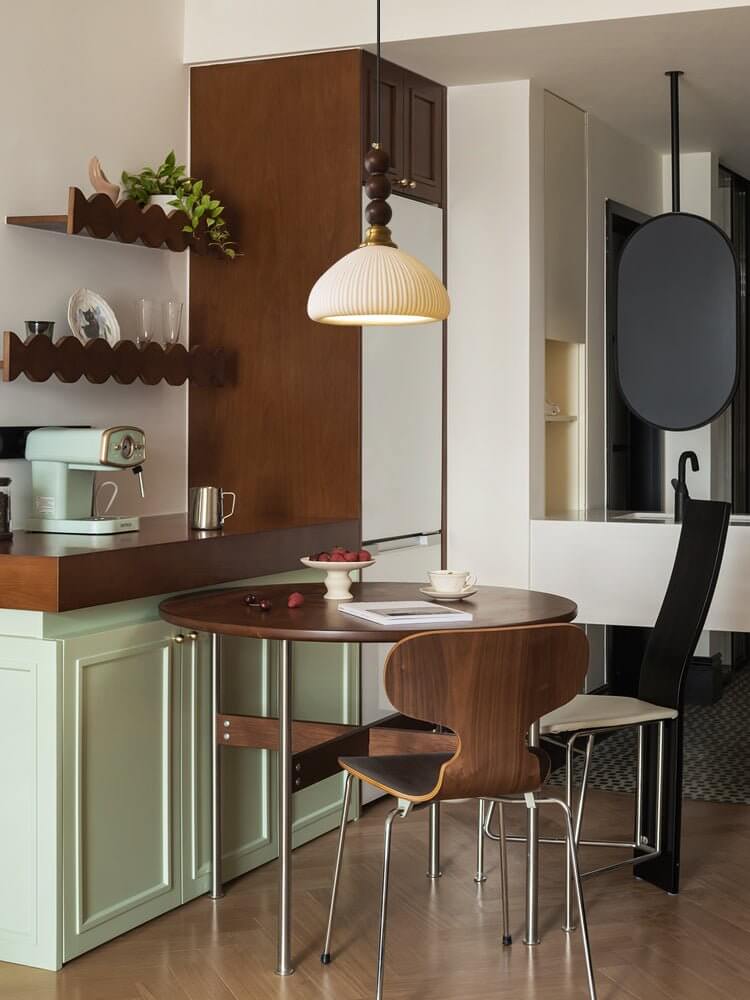 Hanglamp met Glas - Hout & Metaal