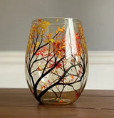 Sandsberg | Wijnglas Four Seasons Tree - handgeschilderde Kunst